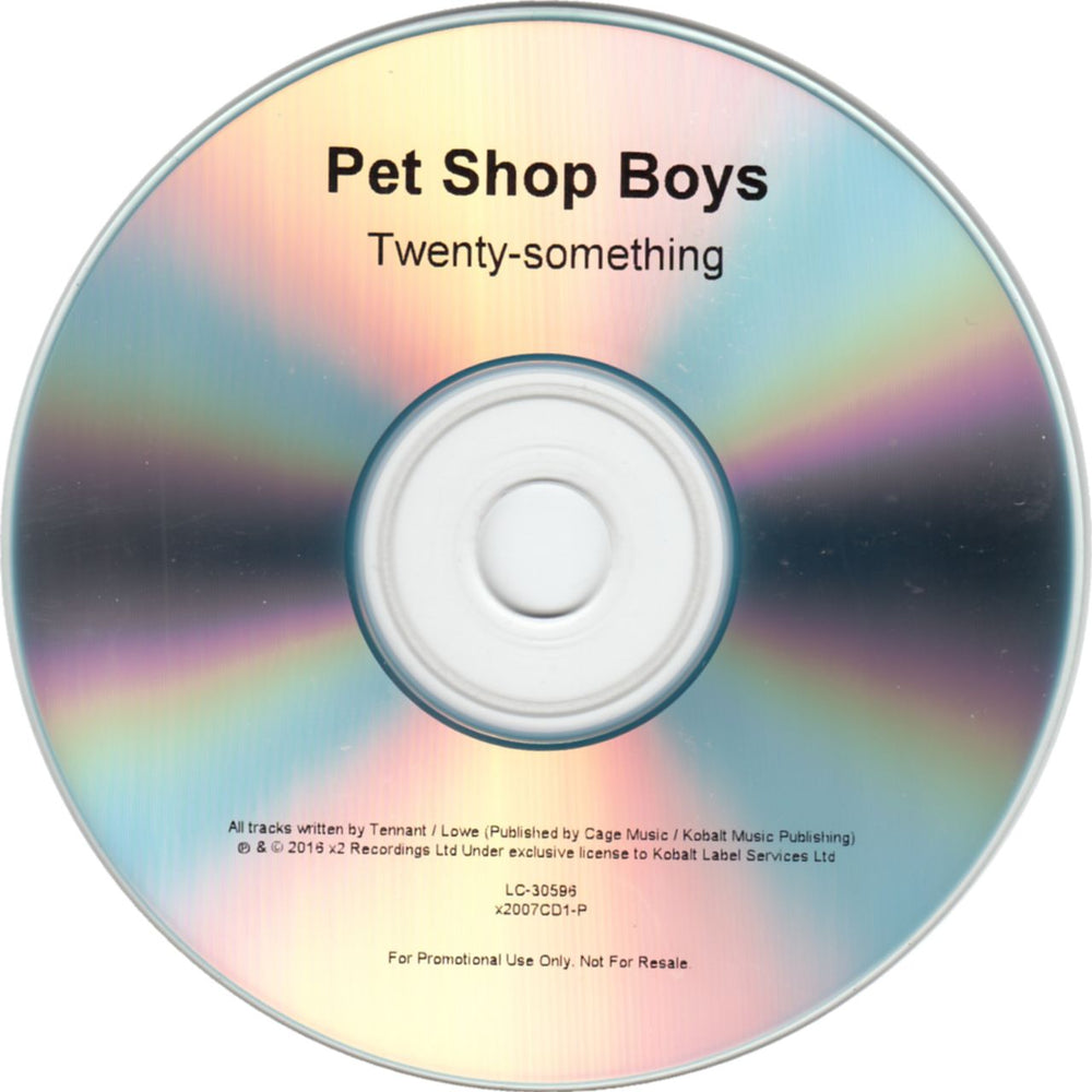 Pet Shop Boys Twenty Something UK Promo CD-R acetate