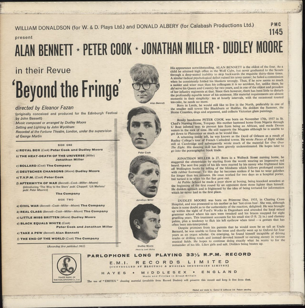Peter Cook & Dudley Moore Beyond The Fringe - 1st UK vinyl LP album (LP record)