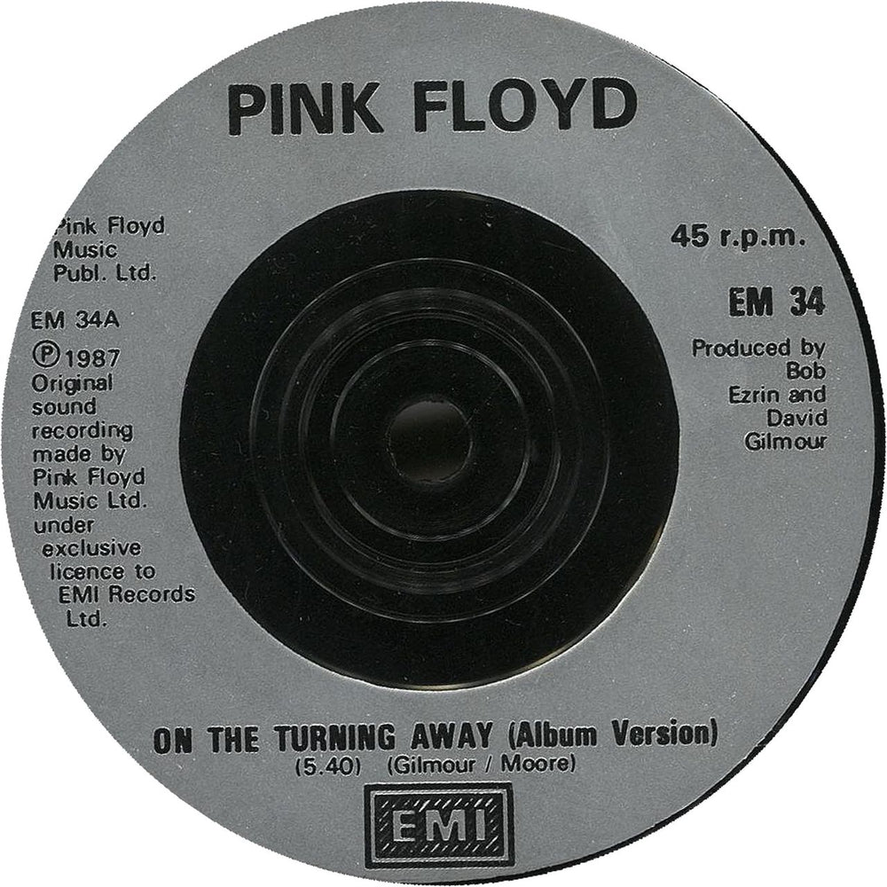 Pink Floyd On The Turning Away - 45RPM UK 7" vinyl single (7 inch record / 45) PIN07ON747889