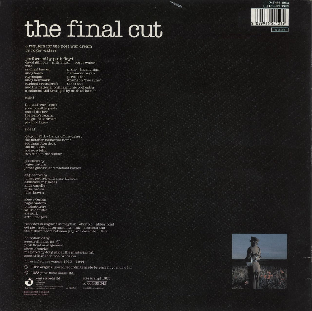 Pink Floyd The Final Cut - 3rd - Stickered UK vinyl LP album (LP record) 5099916504219