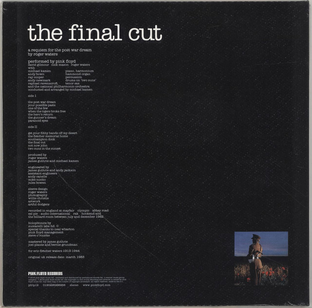 Pink Floyd FINAL CUT (180G/GATEFOLD) (2016 VERSION) Vinyl Record