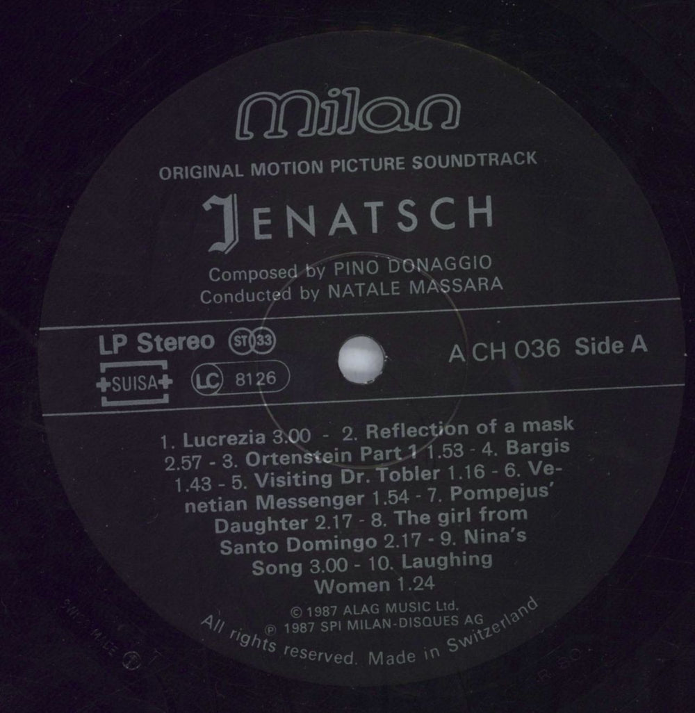 Pino Donaggio Jenatsch OST Swiss vinyl LP album (LP record) P6NLPJE820777