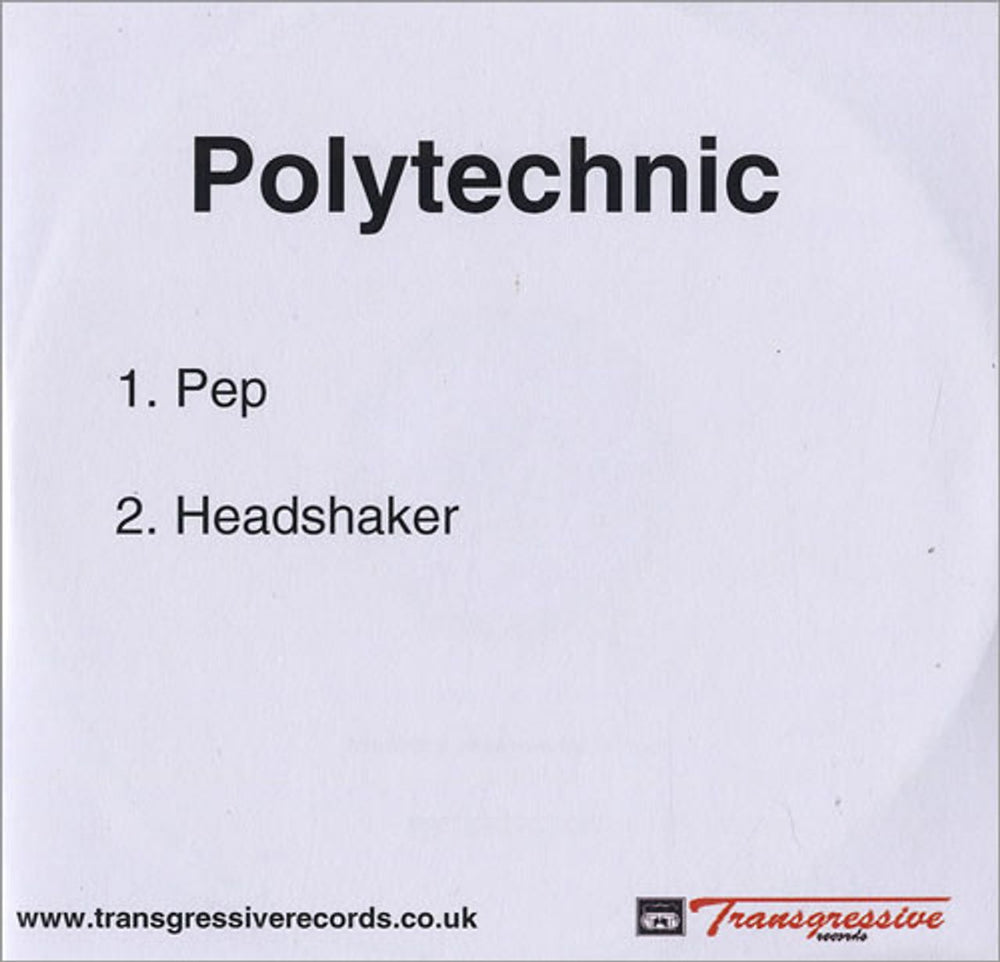 Polytechnic Pep UK Promo CD-R acetate CD-R ACETATE