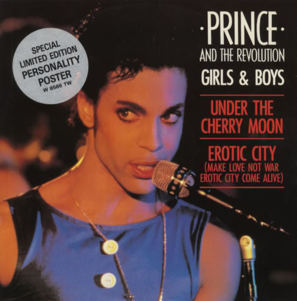 Prince Girls & Boys - Stickered Sleeve + Poster UK 12" vinyl single (12 inch record / Maxi-single) W8586TW