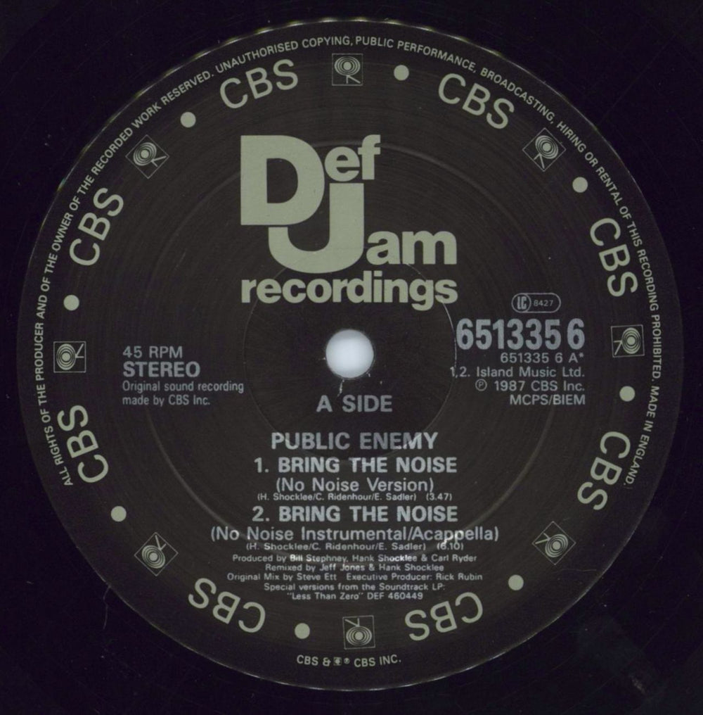 Public Enemy Bring The Noise UK 12" vinyl single (12 inch record / Maxi-single) PUB12BR44159