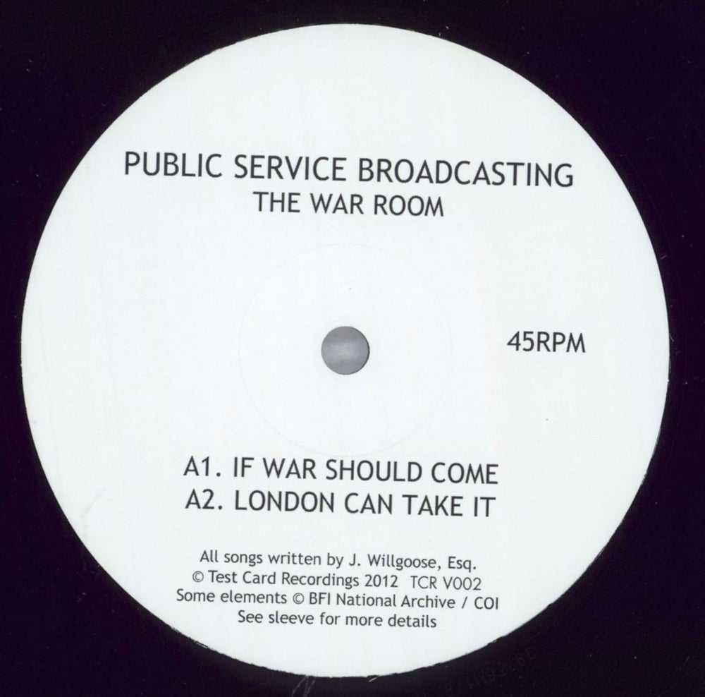 Public Service Broadcasting The War Room UK 12" vinyl single (12 inch record / Maxi-single) P9B12TH822230