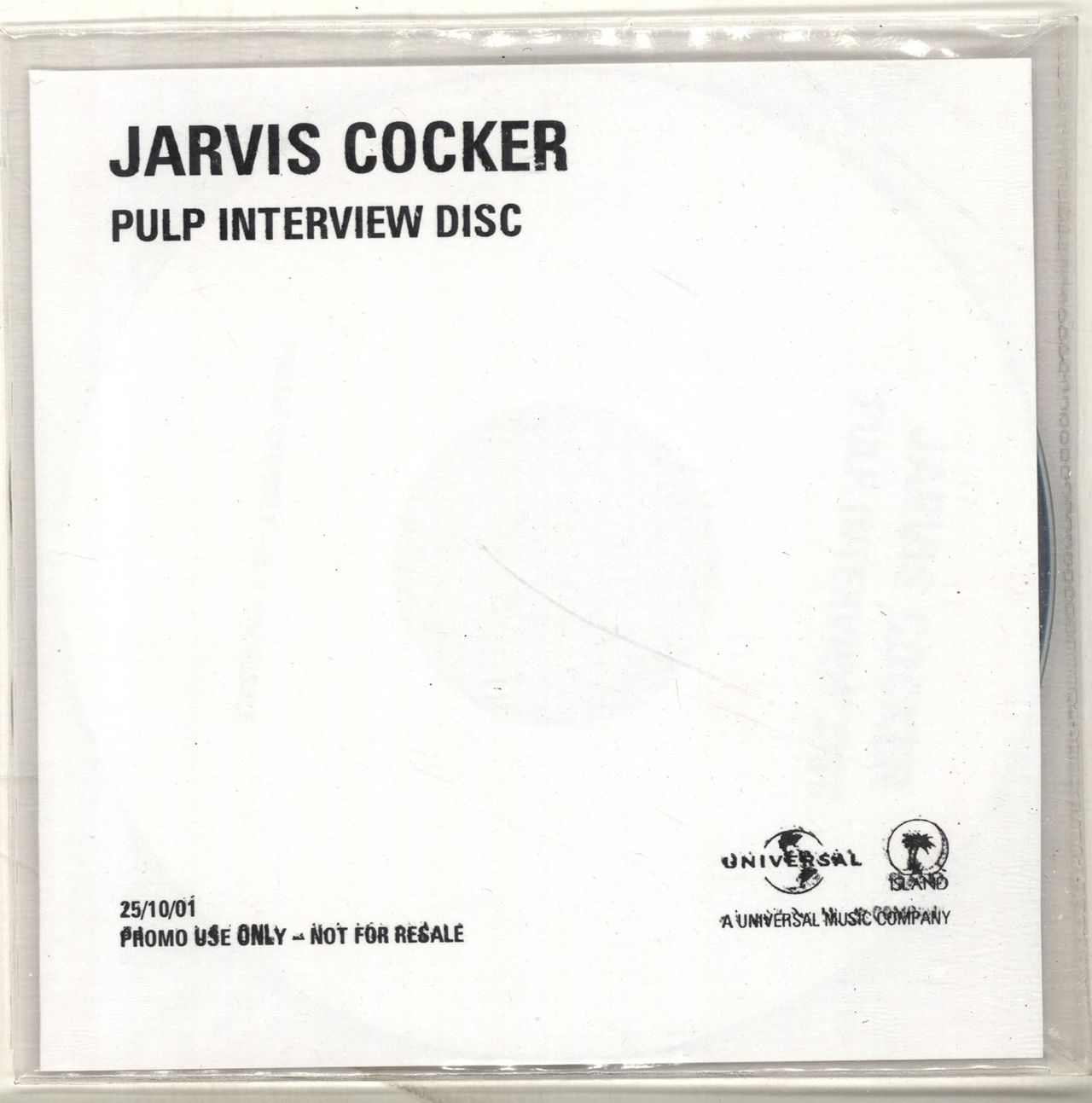Pulp Pulp Interview Disc UK Promo CD-R acetate CDR