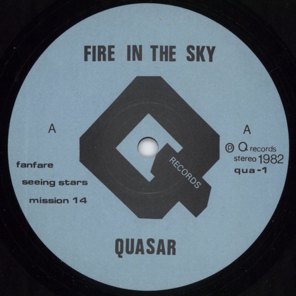 Quasar Fire in the sky UK vinyl LP album (LP record) QU8LPFI800308