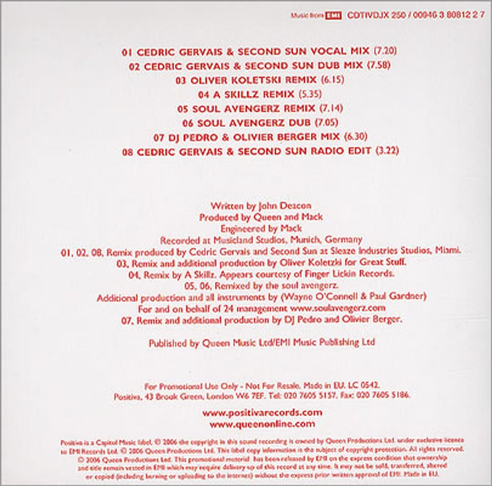 Queen Another One Bites The Dust UK Promo CD single (CD5 / 5") QUEC5AN384942