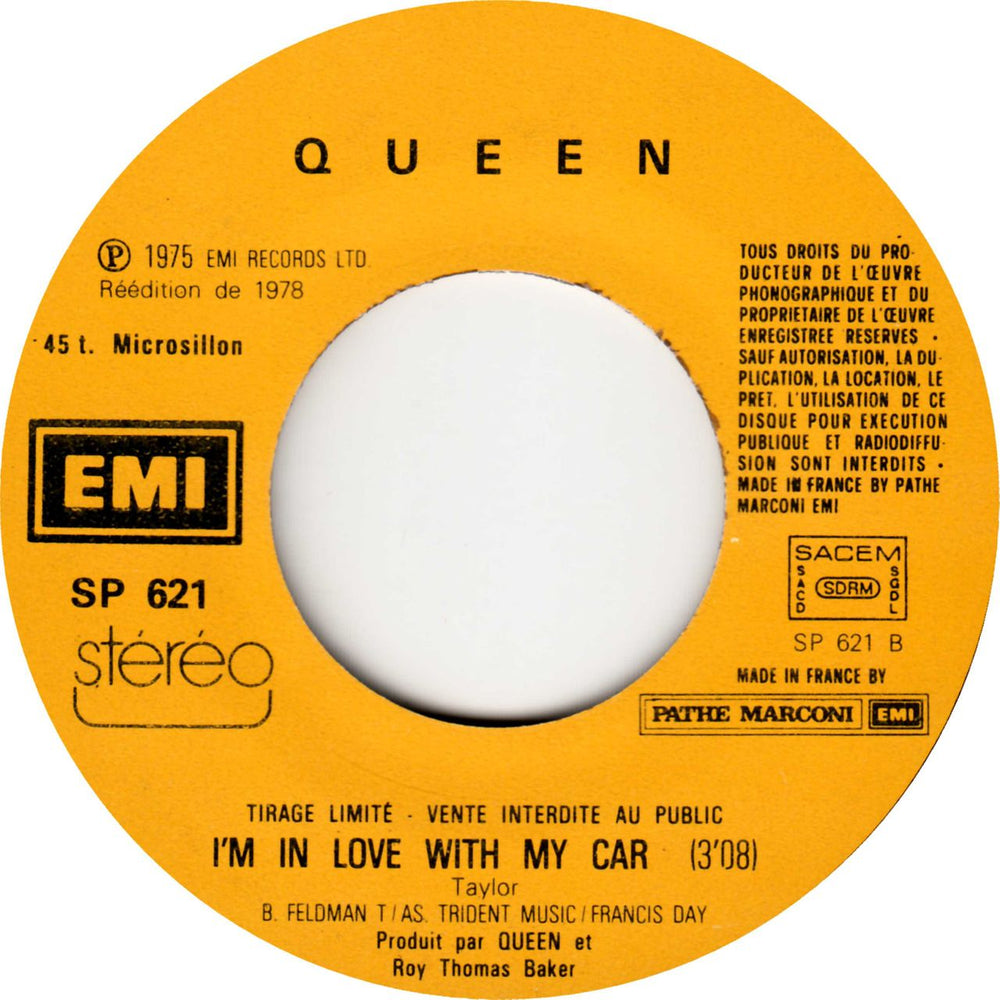 Queen Bohemian Rhapsody French Promo 7 vinyl — RareVinyl.com