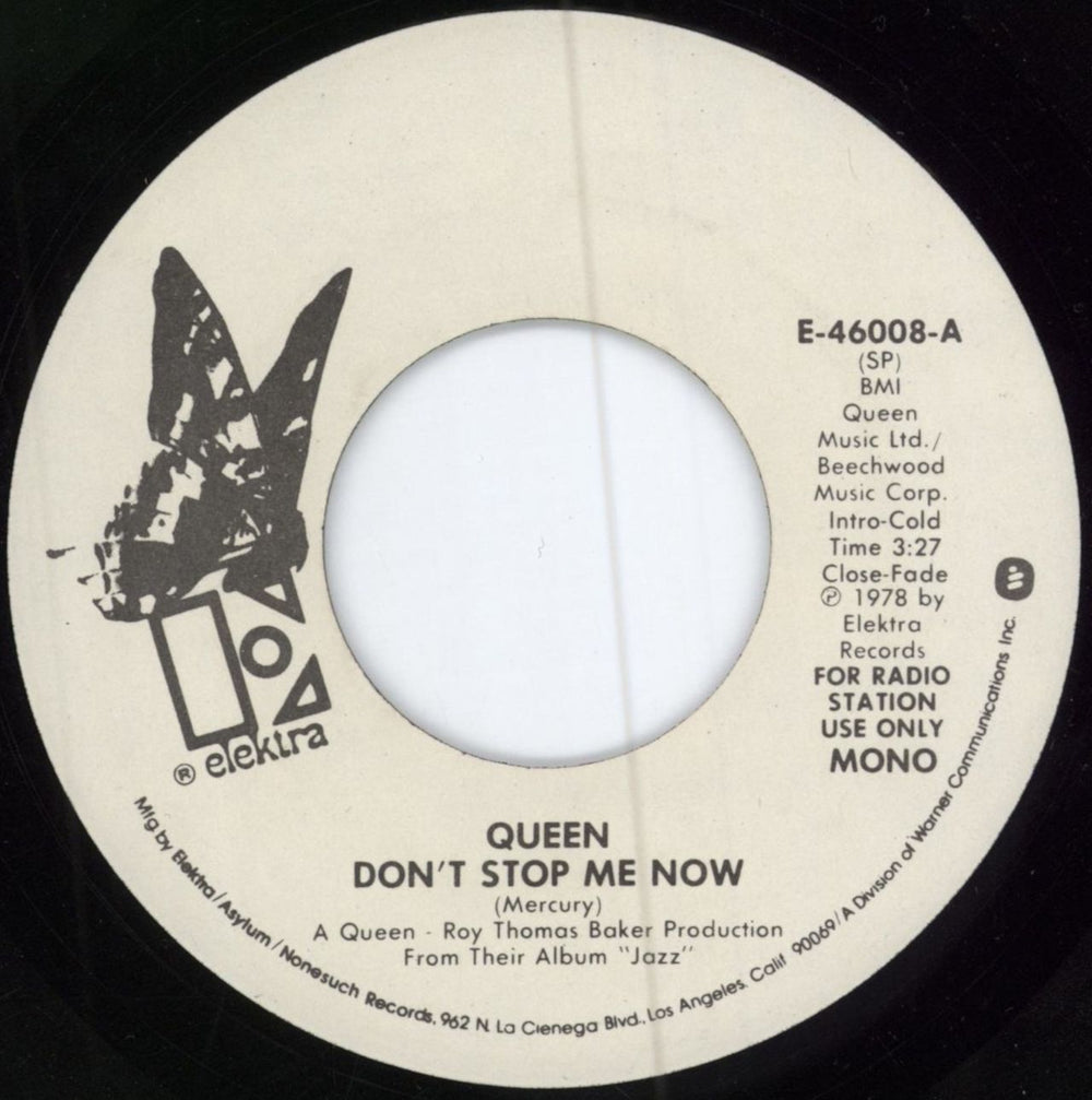 Queen Don't Stop Me Now - SP US Promo 7" vinyl single (7 inch record / 45) E-46008