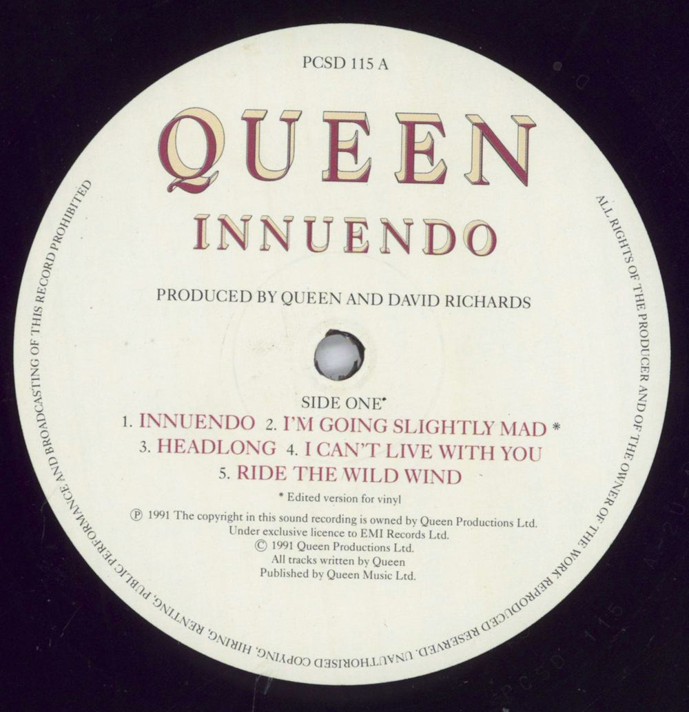 Queen Innuendo - Hype Stickered Sleeve UK vinyl LP album (LP record) 077779588718