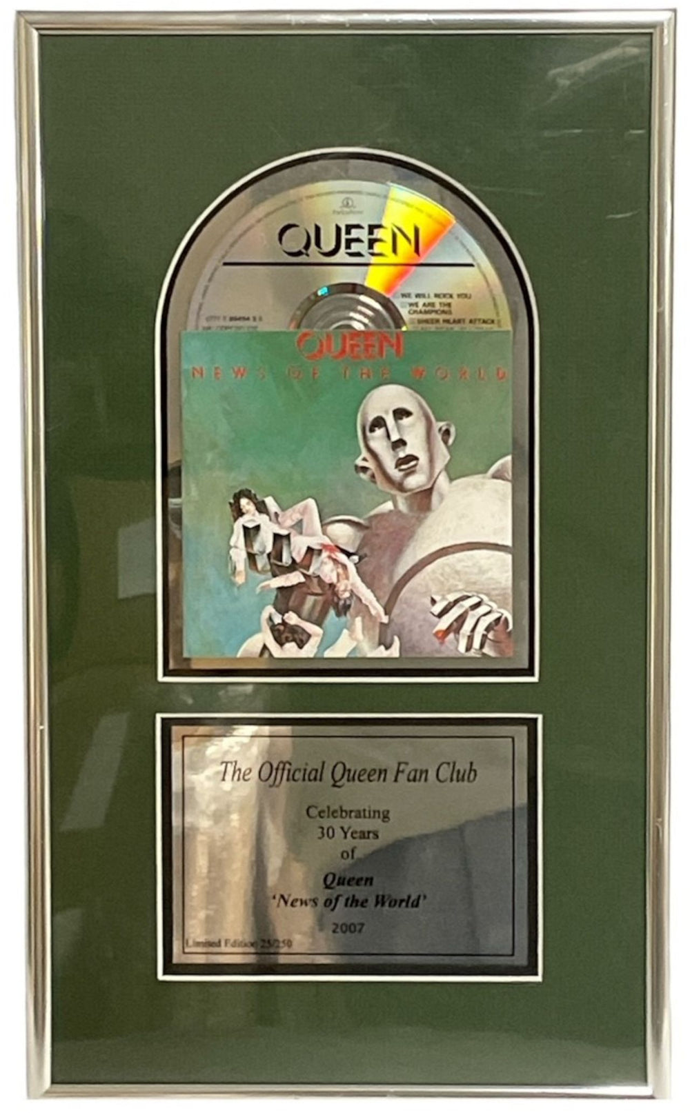 Queen News Of The World UK memorabilia PLAQUE