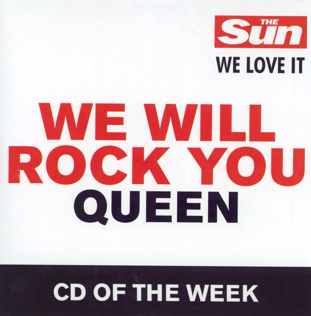 Queen We Will Rock You UK Promo CD single (CD5 / 5") SUNW005