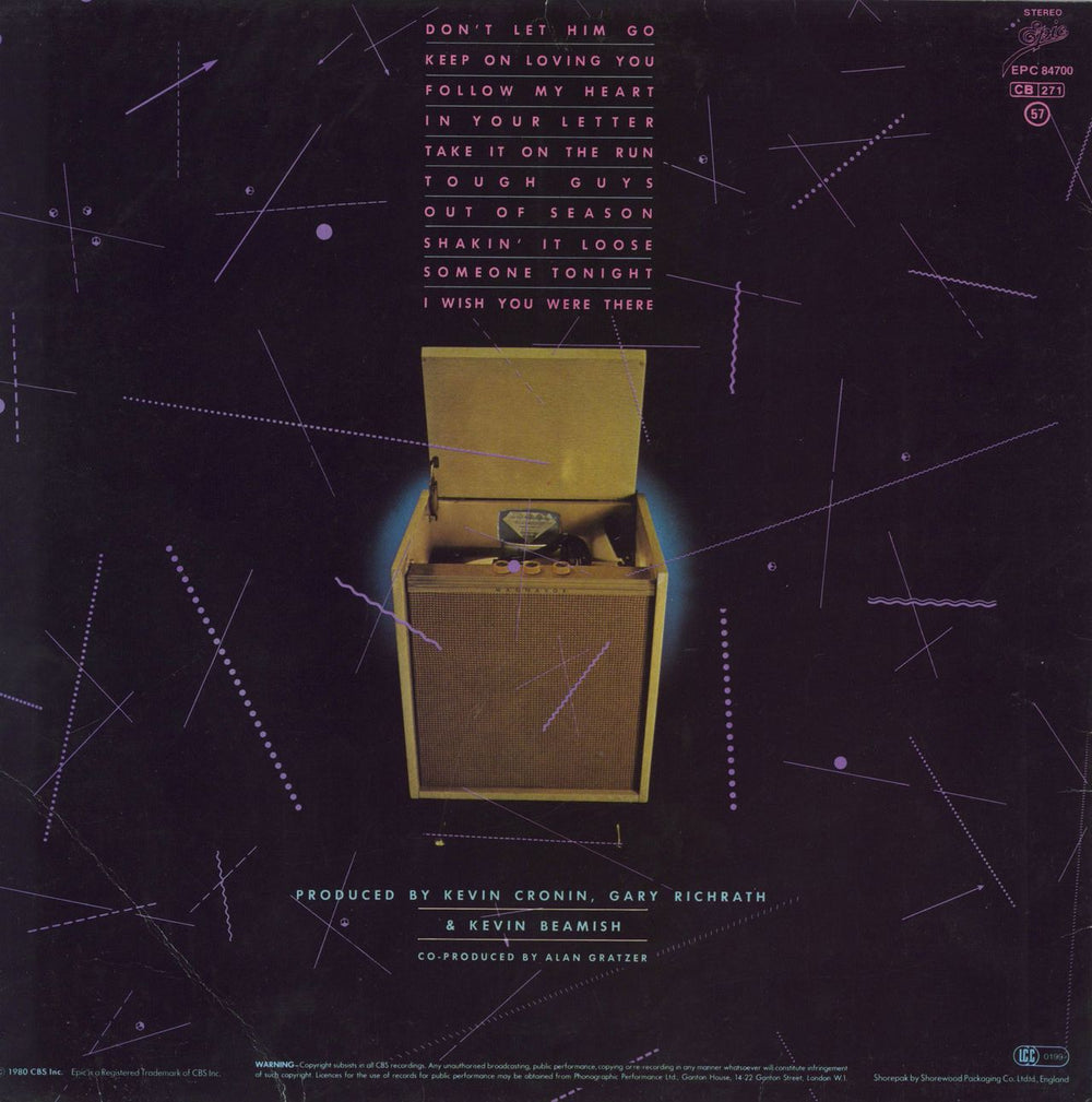 R.E.O. Speedwagon Hi Infidelity UK vinyl LP album (LP record) 075992739016