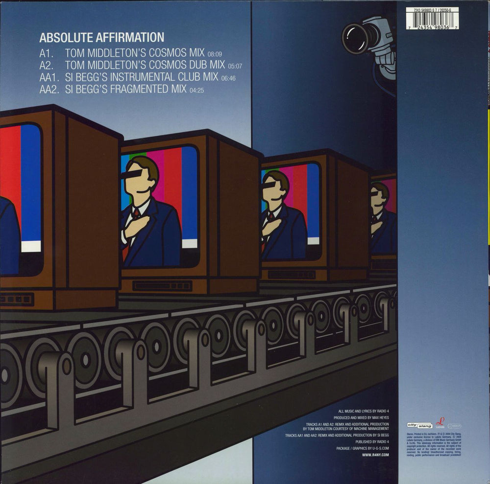 Radio 4 Absolute Affirmation German 12" vinyl single (12 inch record / Maxi-single) 724354980367