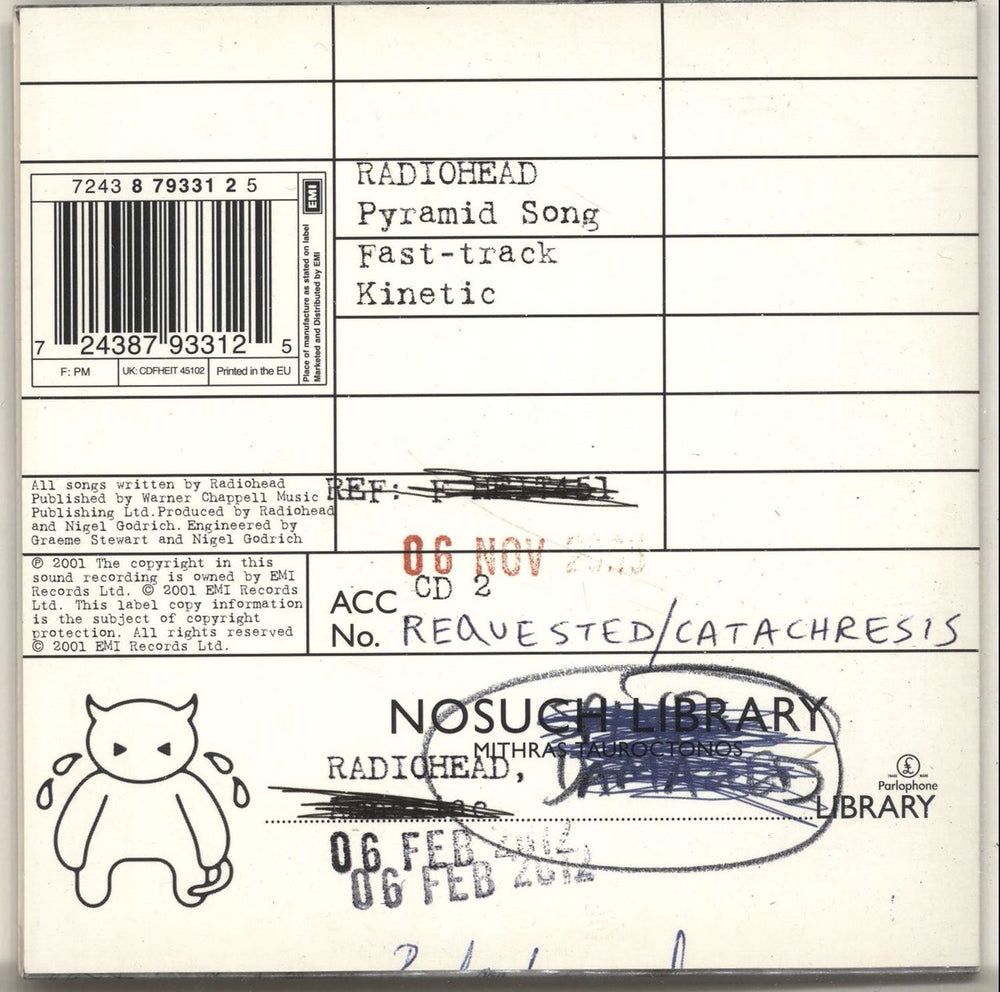 Radiohead Pyramid Song UK CD single (CD5 / 5") R-HC5PY512871