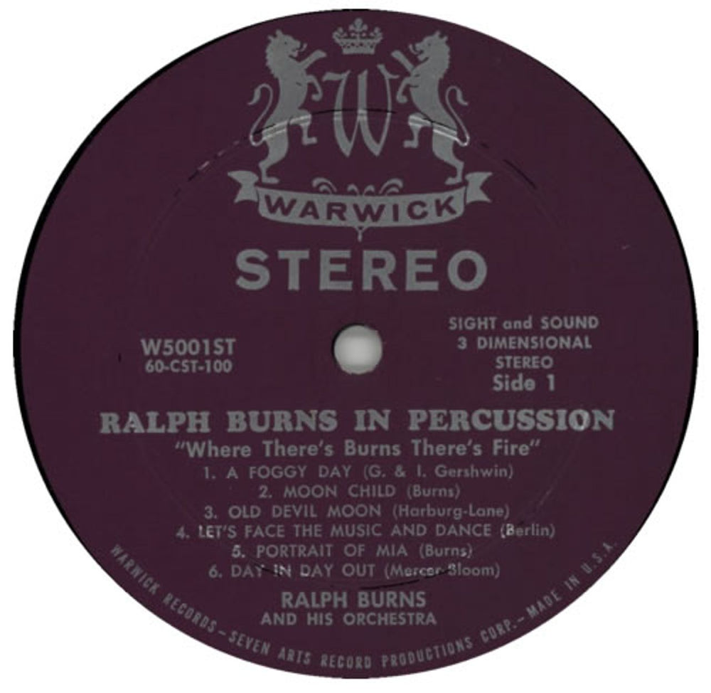 Ralph Burns Where There's Burns There's Fire US vinyl LP album (LP record) R7LLPWH588874