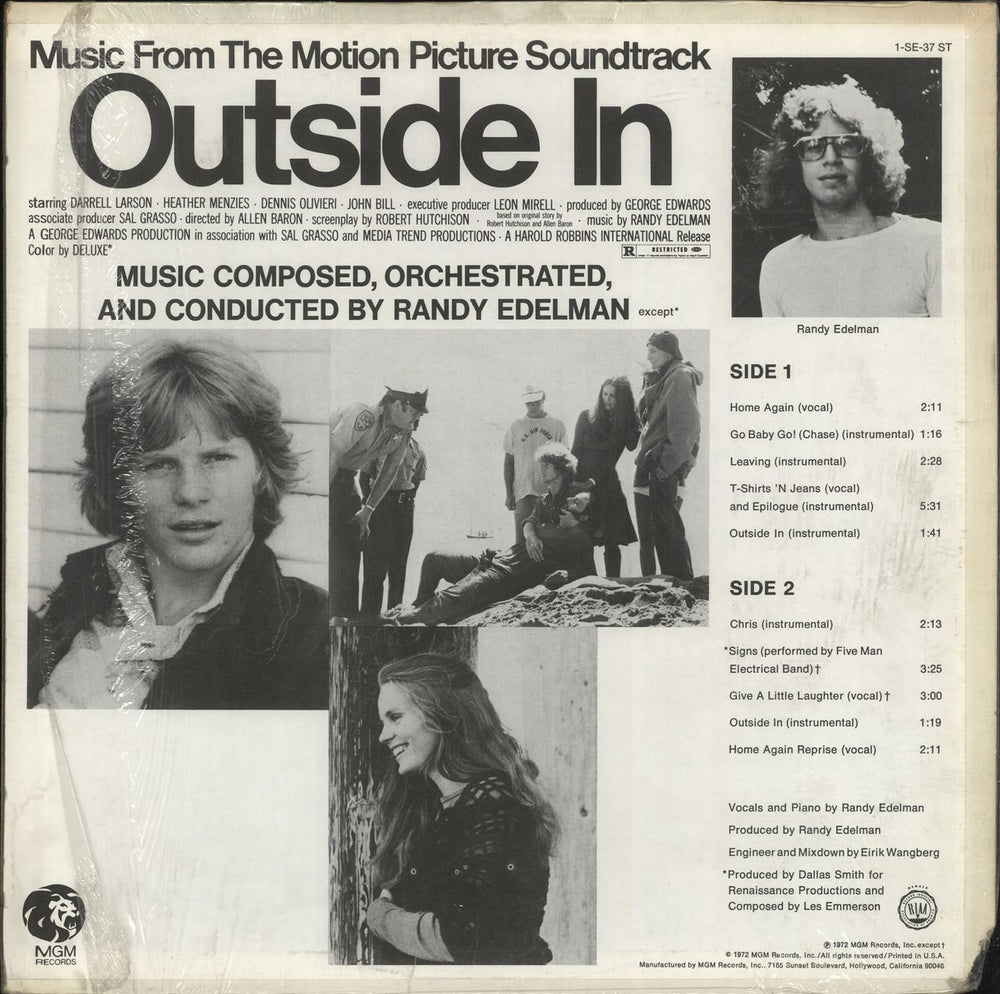 Randy Edelman Outside In US vinyl LP album (LP record)