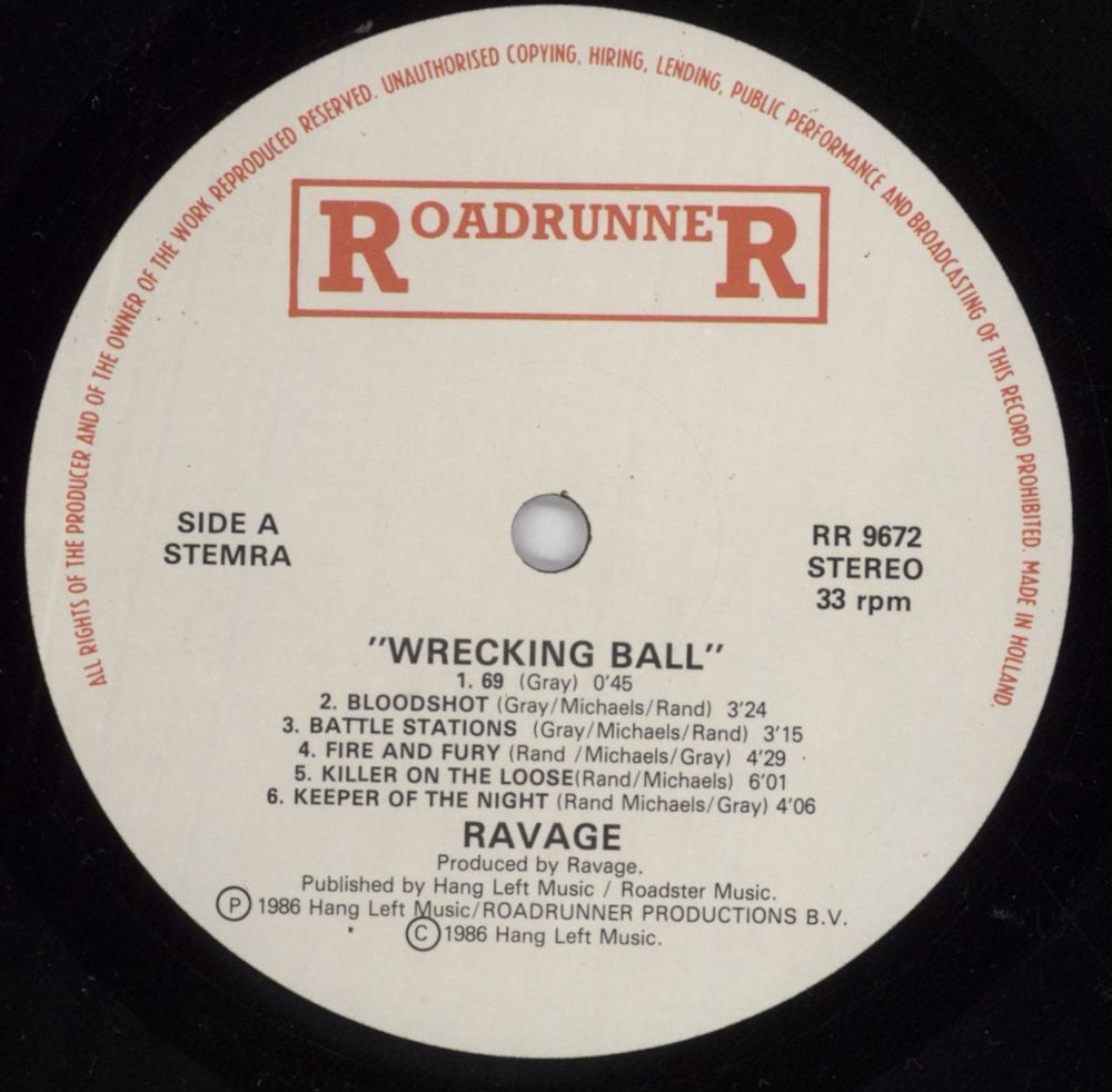 Ravage Wrecking Ball Dutch vinyl LP album (LP record) 644LPWR829062