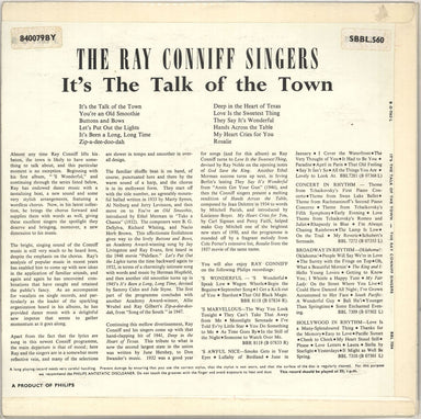 Ray Conniff It's The Talk Of The Town UK vinyl LP album (LP record)