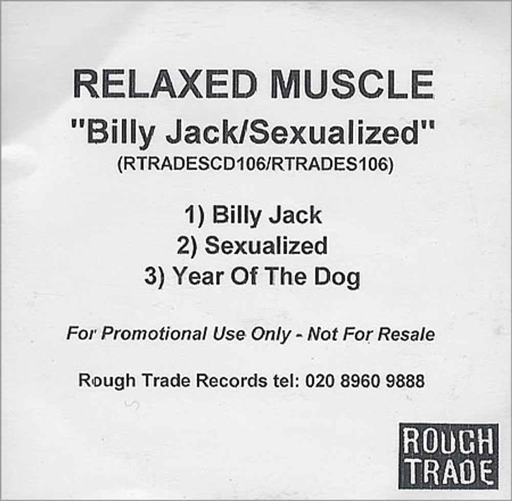 Relaxed Muscle Billy Jack/Sexualized UK Promo CD-R acetate CD-R ACETATE