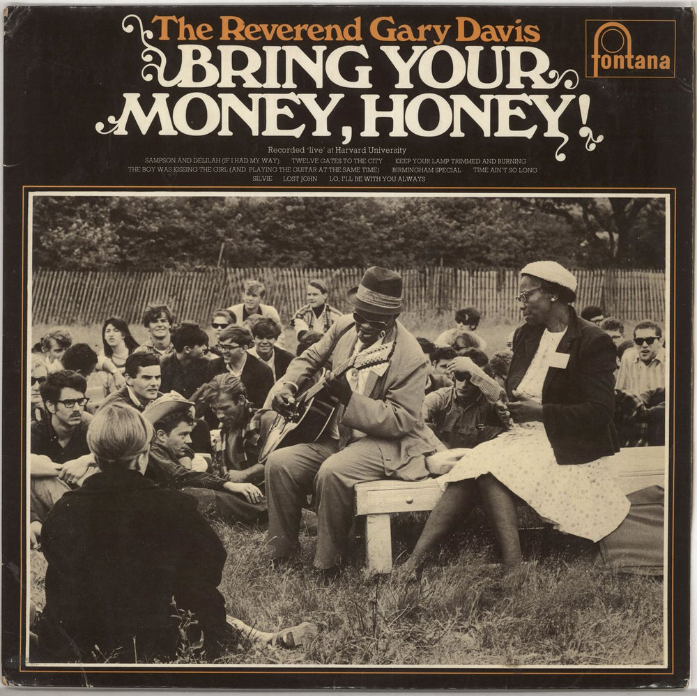 Rev. Gary Davis Bring Your Money, Honey! UK vinyl LP album (LP record) SFJL914