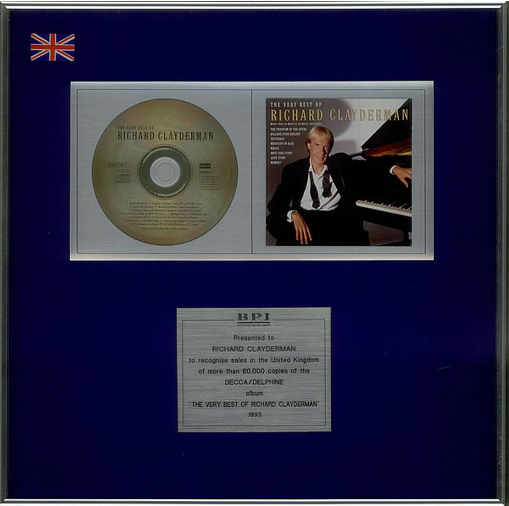 Richard Clayderman The Very Best Of Richard Clayderman UK award disc SILVER AWARD