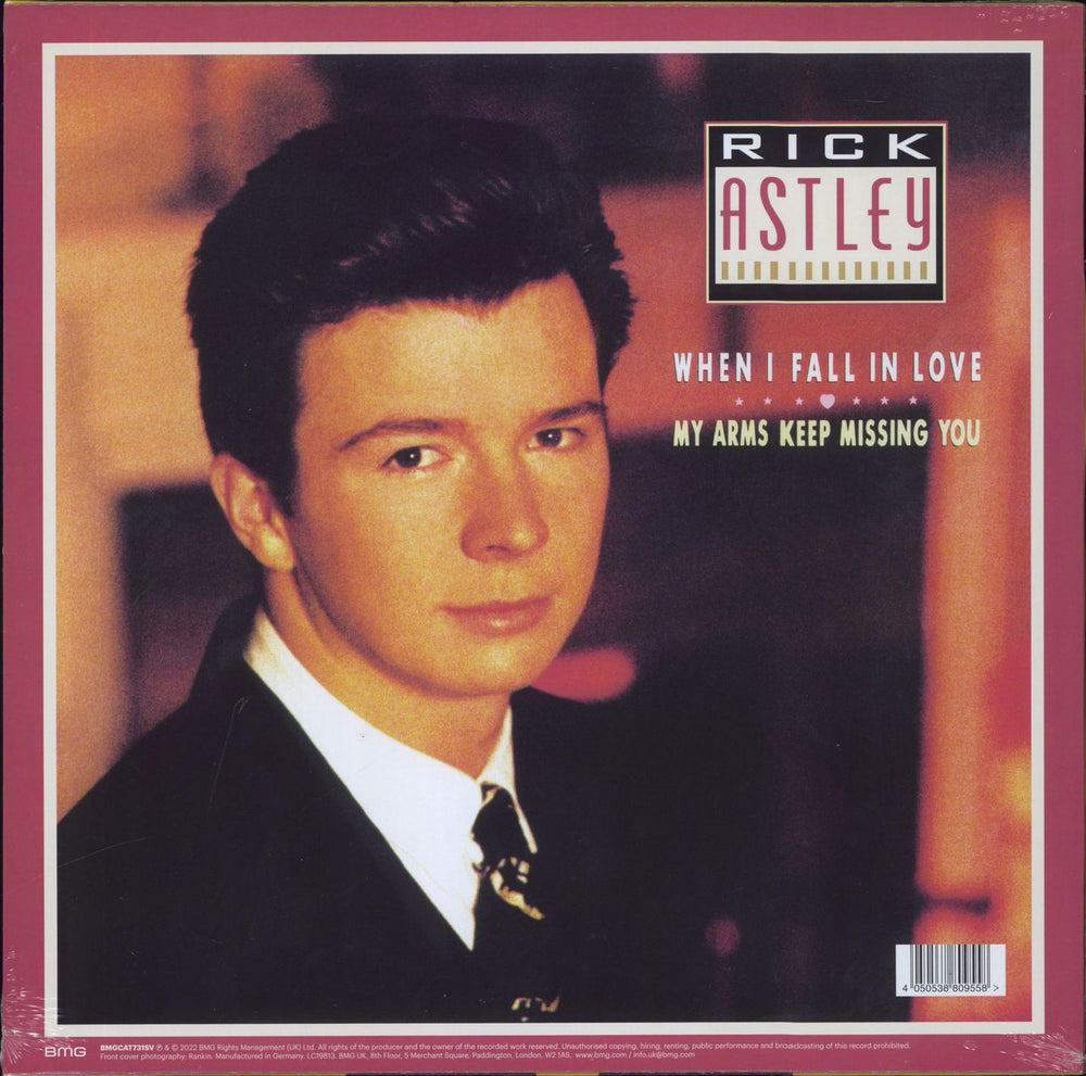 Rick Astley Love This Christmas / When I Fall In Love - Red Vinyl UK 12" vinyl single (12 inch record / Maxi-single) 4050538809558