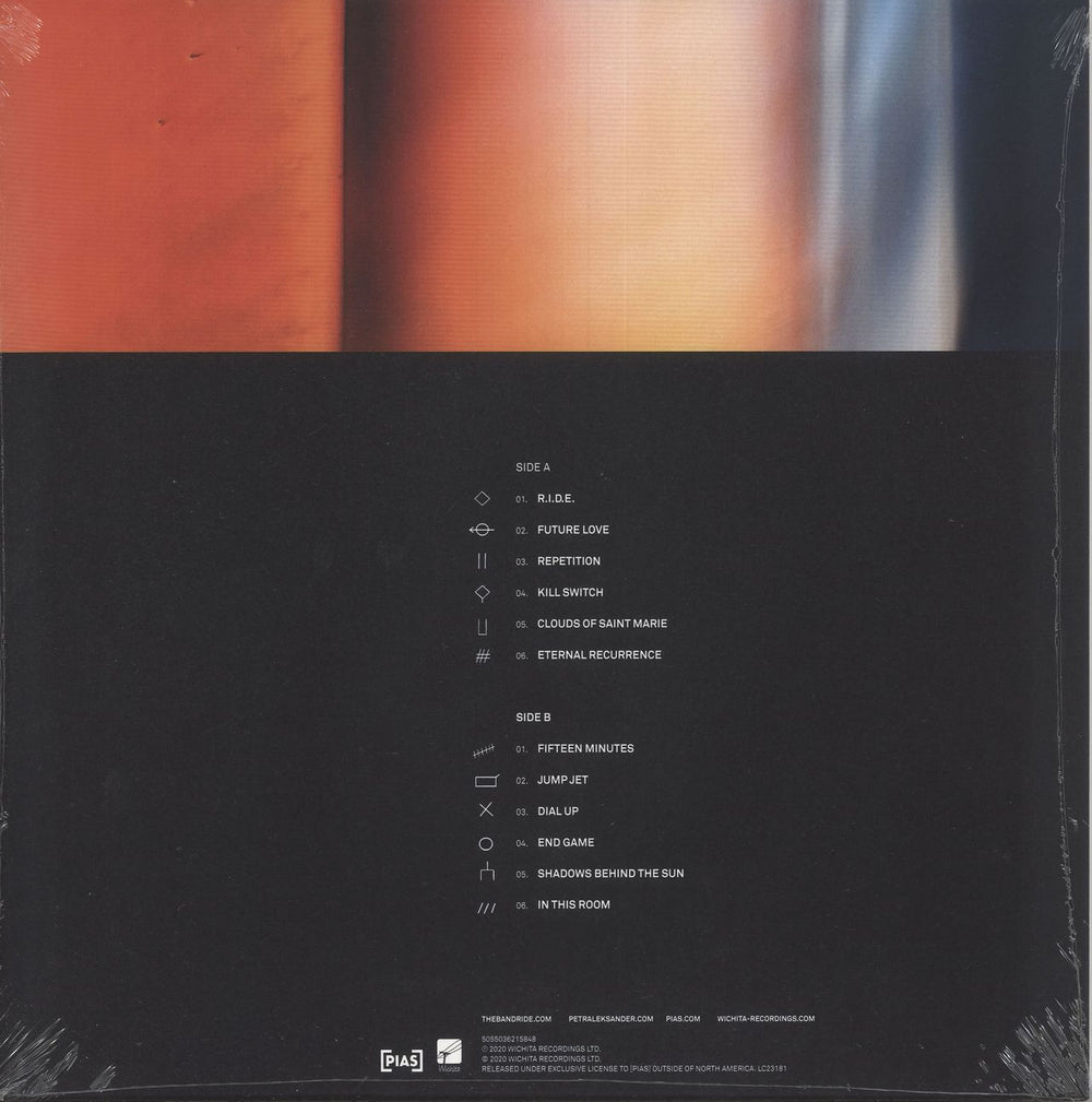 Ride Clouds In The Mirror - Clear Vinyl UK vinyl LP album (LP record) 5055036215848