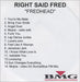 Right Said Fred Fredhead UK Promo CD-R acetate CD-R ACETATE