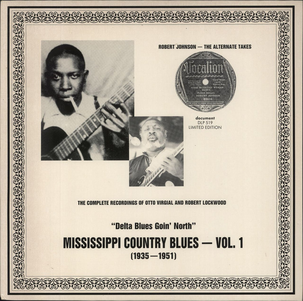 Robert Johnson (30s) "Delta Blues Goin' North" Mississippi Country Blues - Vol. 1 [1935-1951] Austrian vinyl LP album (LP record) DLP519