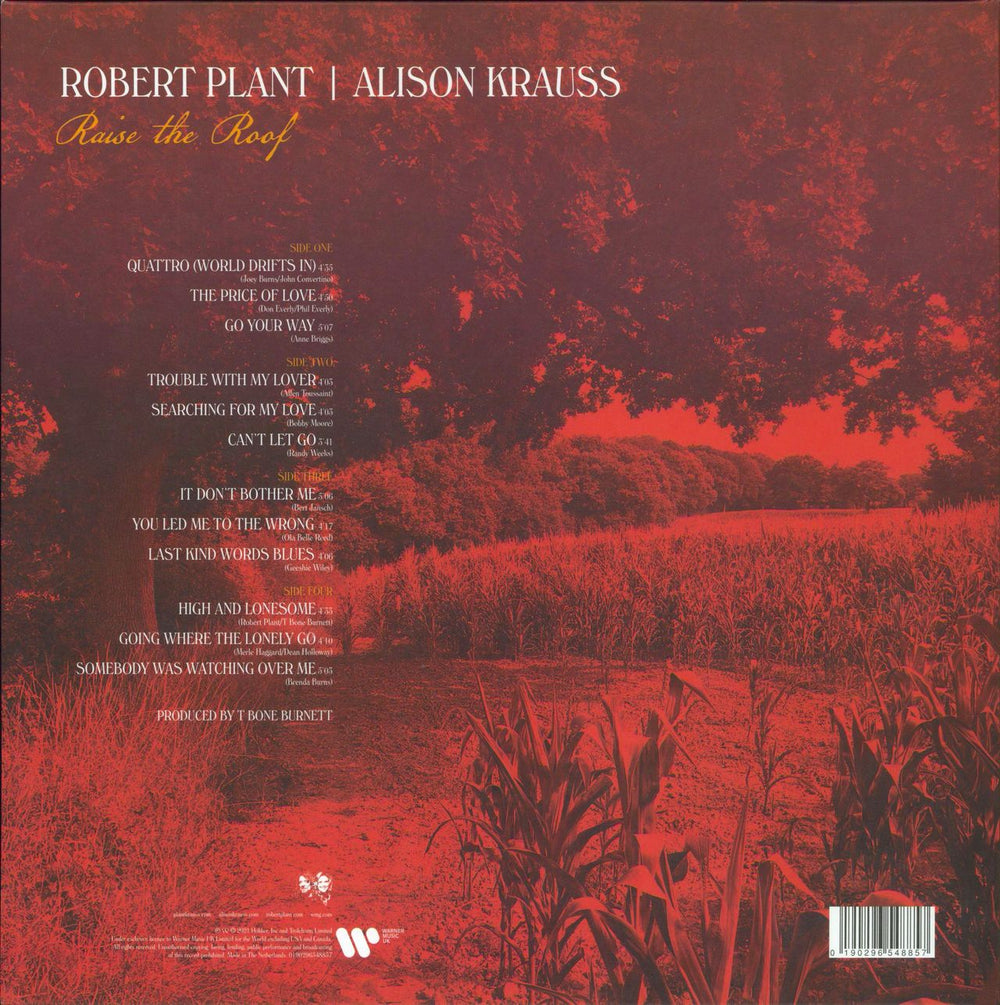 Robert Plant & Alison Krauss Raise The Roof - Red Vinyl UK 2-LP vinyl record set (Double LP Album) 190296548857