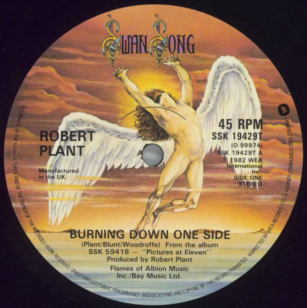 Robert Plant Burning Down One Side UK 12" vinyl single (12 inch record / Maxi-single) PLA12BU825253