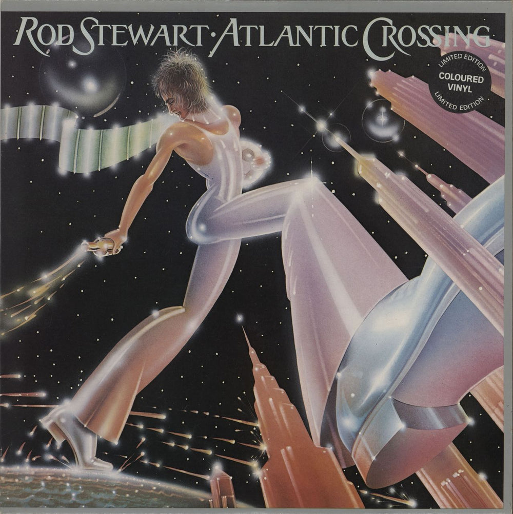 Rod Stewart Atlantic Crossing - Blue Vinyl - VG UK vinyl LP album (LP record) RVLP4