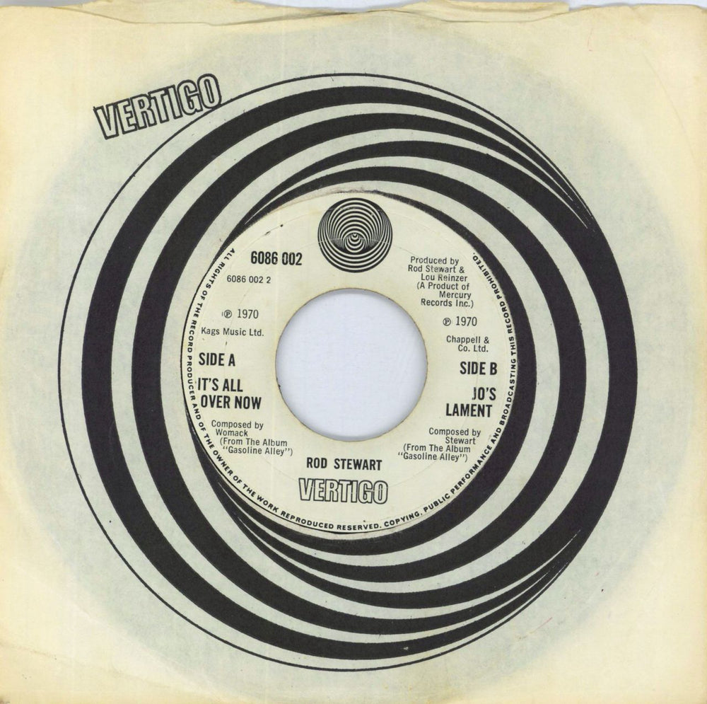 Rod Stewart It's All Over Now - Wide UK 7" vinyl single (7 inch record / 45) 6086002