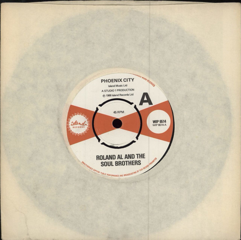 Roland Alphonso Phoenix City UK 7" vinyl single (7 inch record / 45) WIP6514