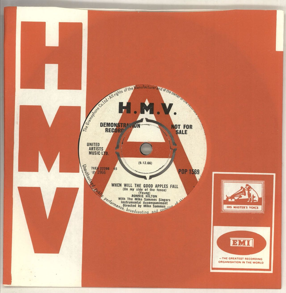 Ronnie Hilton The Impossible Dream UK Promo 7" vinyl single (7 inch record / 45) POP1569