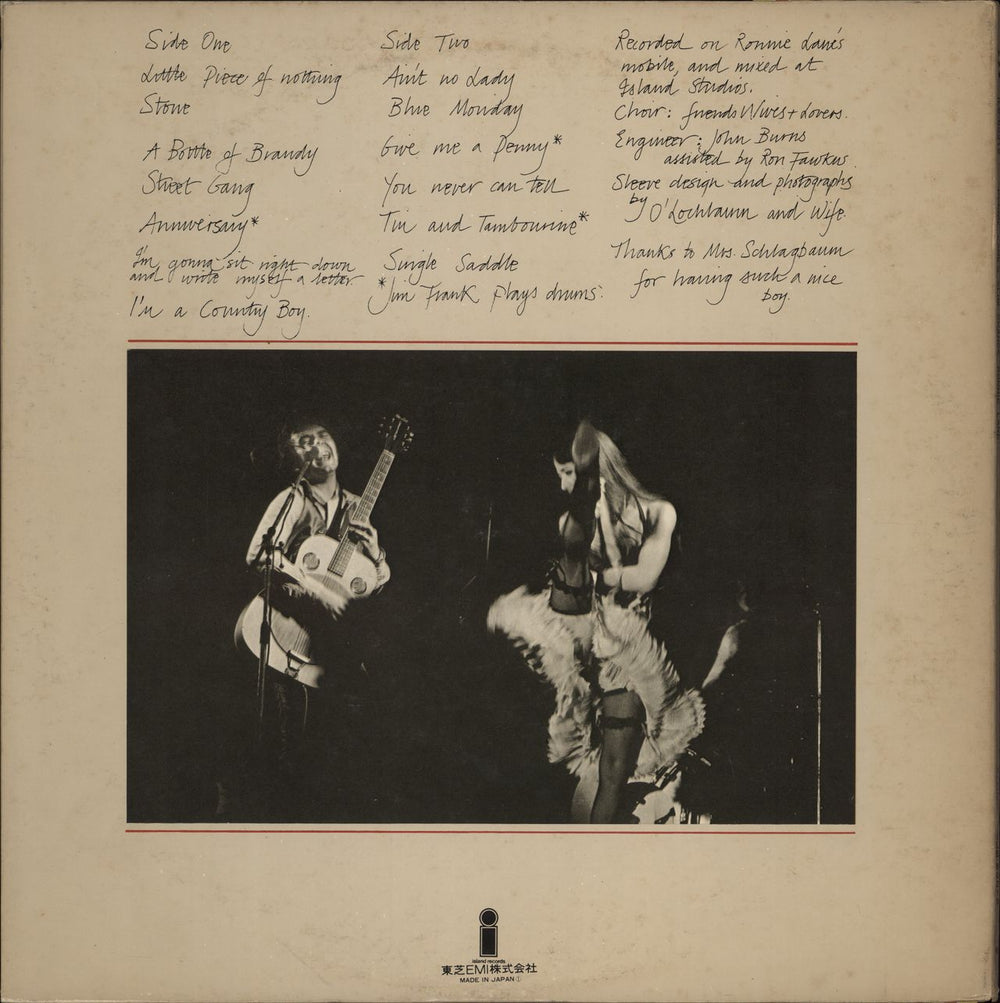 Ronnie Lane Ronnie Lane's Slim Chance Japanese Promo vinyl LP album (LP record)