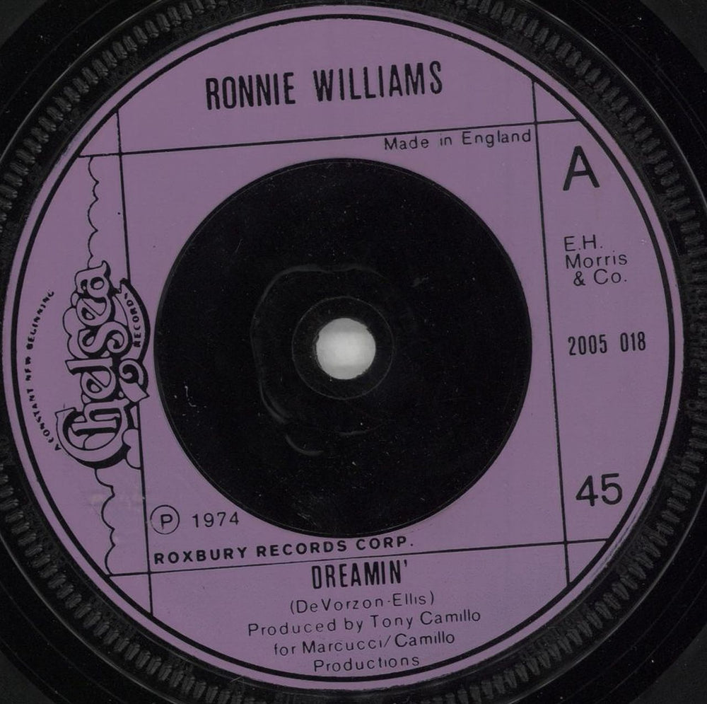 Ronnie Williams Dreamin' UK 7" vinyl single (7 inch record / 45) 2005018