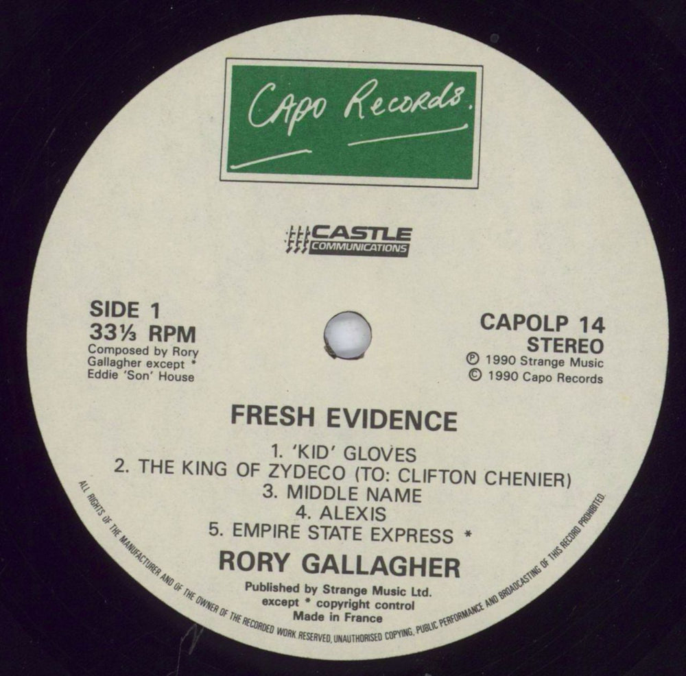 Rory Gallagher Fresh Evidence UK vinyl LP album (LP record) RORLPFR171394