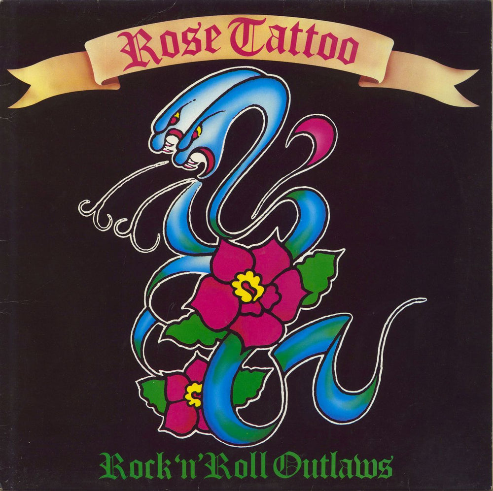 Rose Tattoo Rock 'N' Roll Outlaws UK vinyl LP album (LP record) CAL125