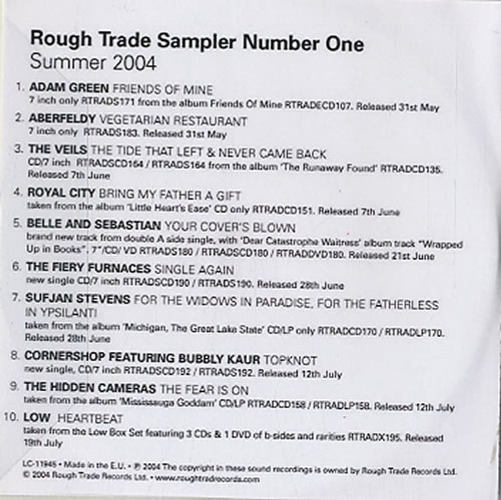 Rough Trade Rough Trade Sampler Number One UK Promo CD-R acetate RTGCRRO629393