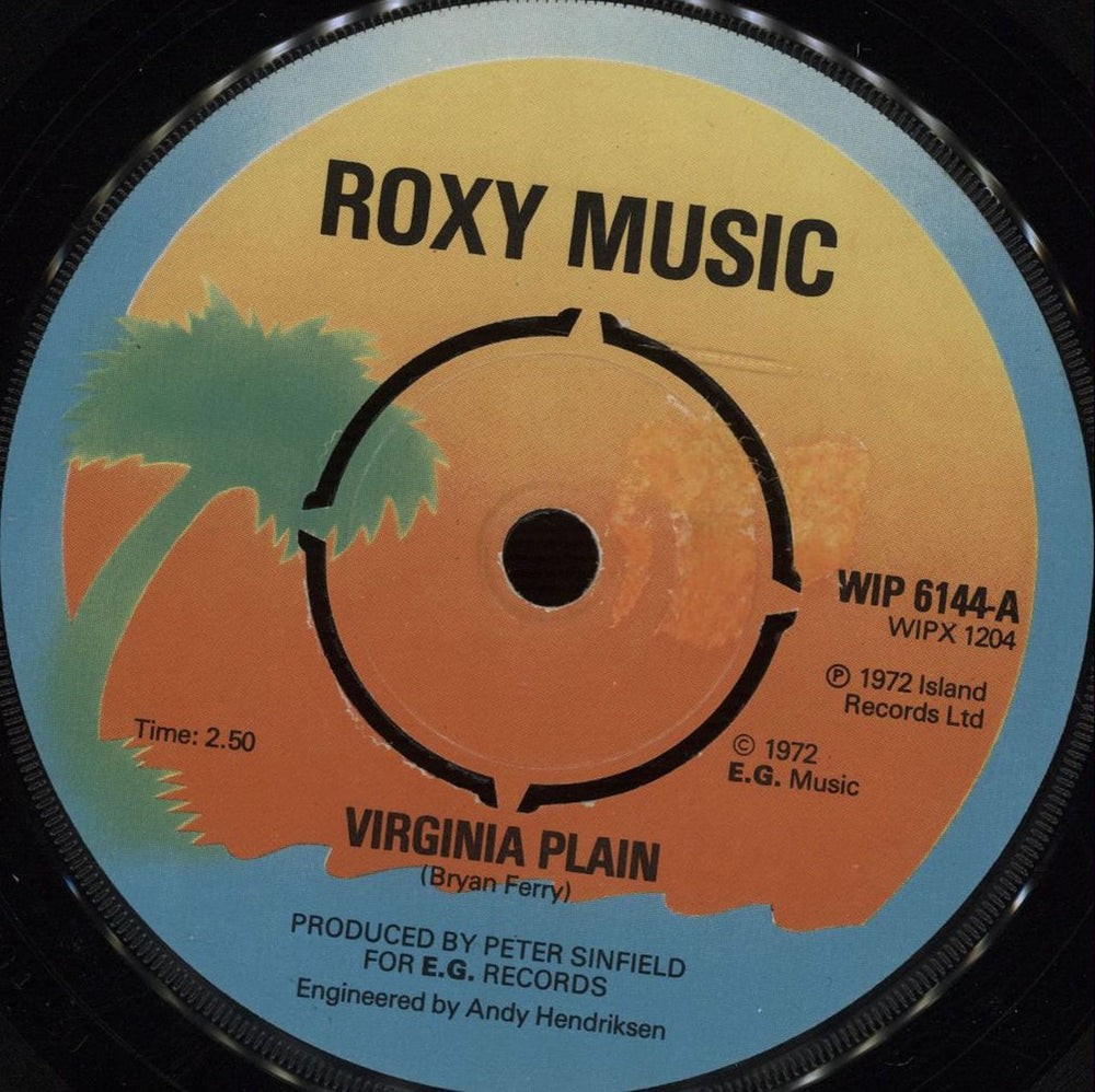 Roxy Music Virginia Plain - 2nd UK 7" vinyl single (7 inch record / 45) WIP6144