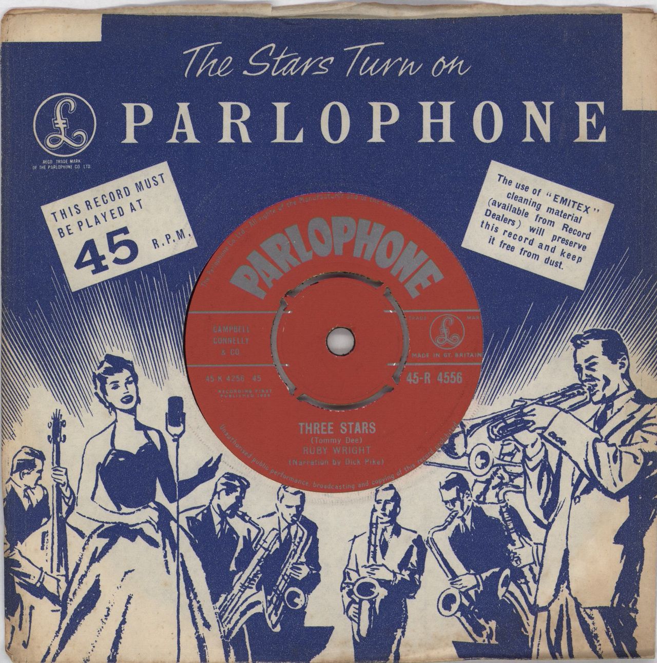 Ruby Wright Three Stars UK 7" vinyl single (7 inch record / 45) 45-R4556