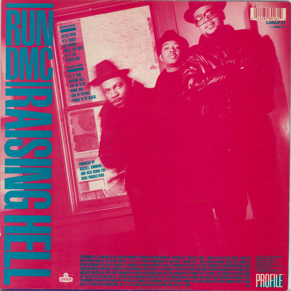 Run DMC Raising Hell - Stickered sleeve UK vinyl LP album (LP record)