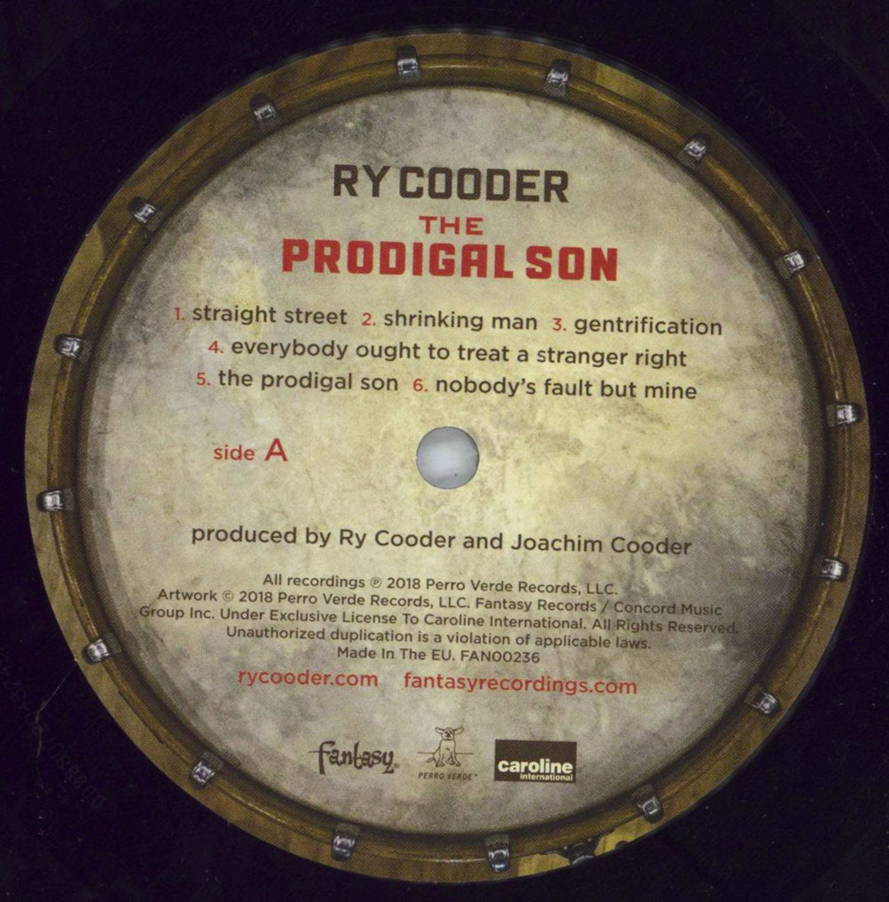 Ry Cooder The Prodigal Son UK vinyl LP album (LP record) RYCLPTH822068