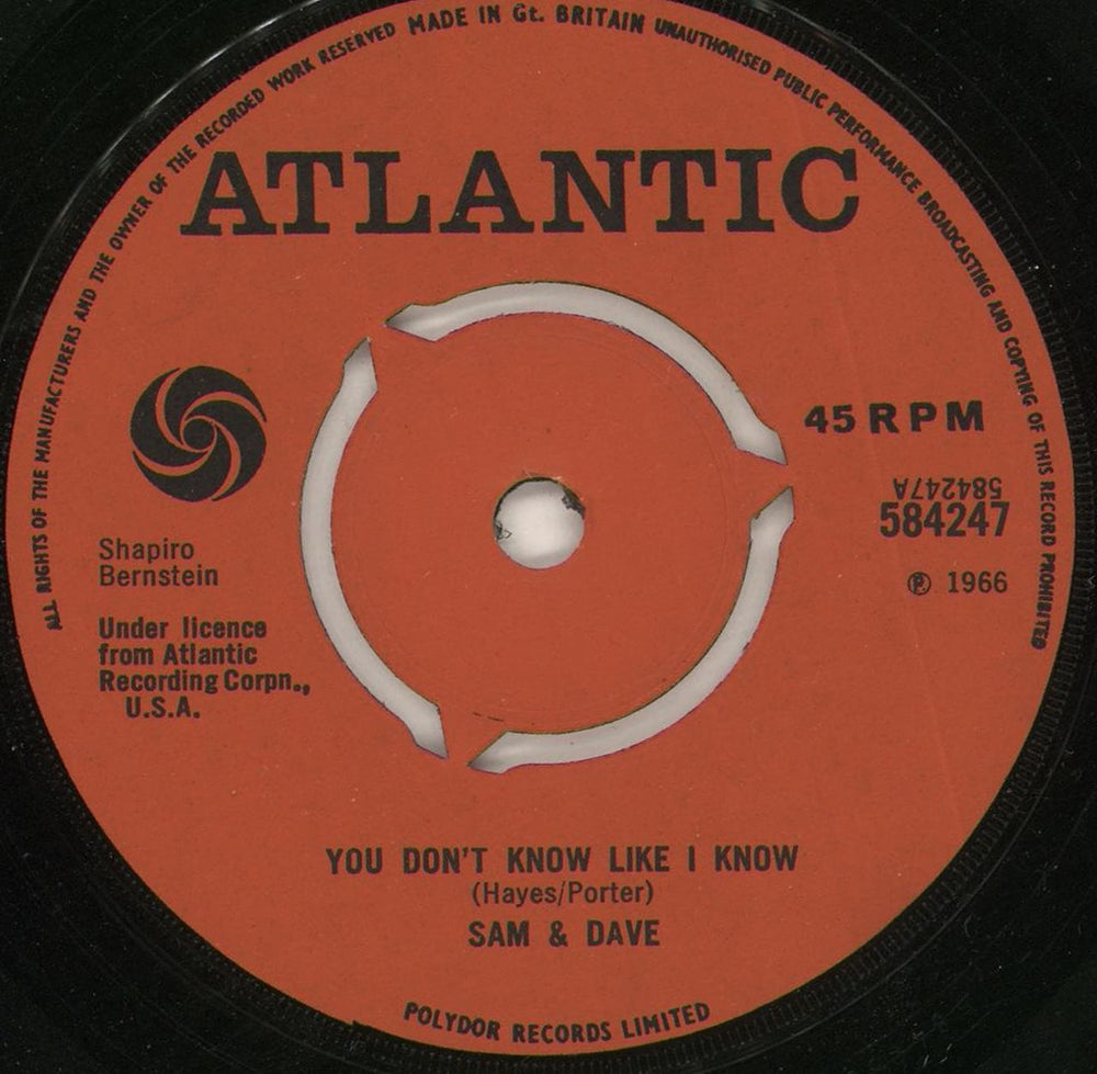 Sam & Dave You Don't Know Like I Know UK 7" vinyl single (7 inch record / 45) 584247