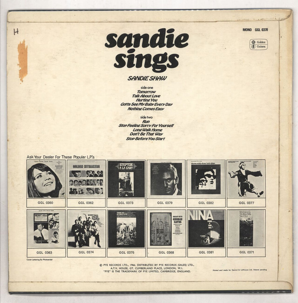 Sandie Shaw Sandie Sings UK vinyl LP album (LP record)