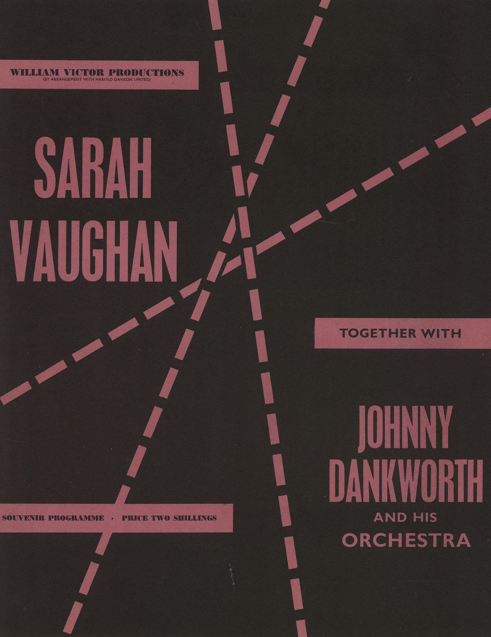 Sarah Vaughan Souvenir Programme UK tour programme TOUR PROGRAMME